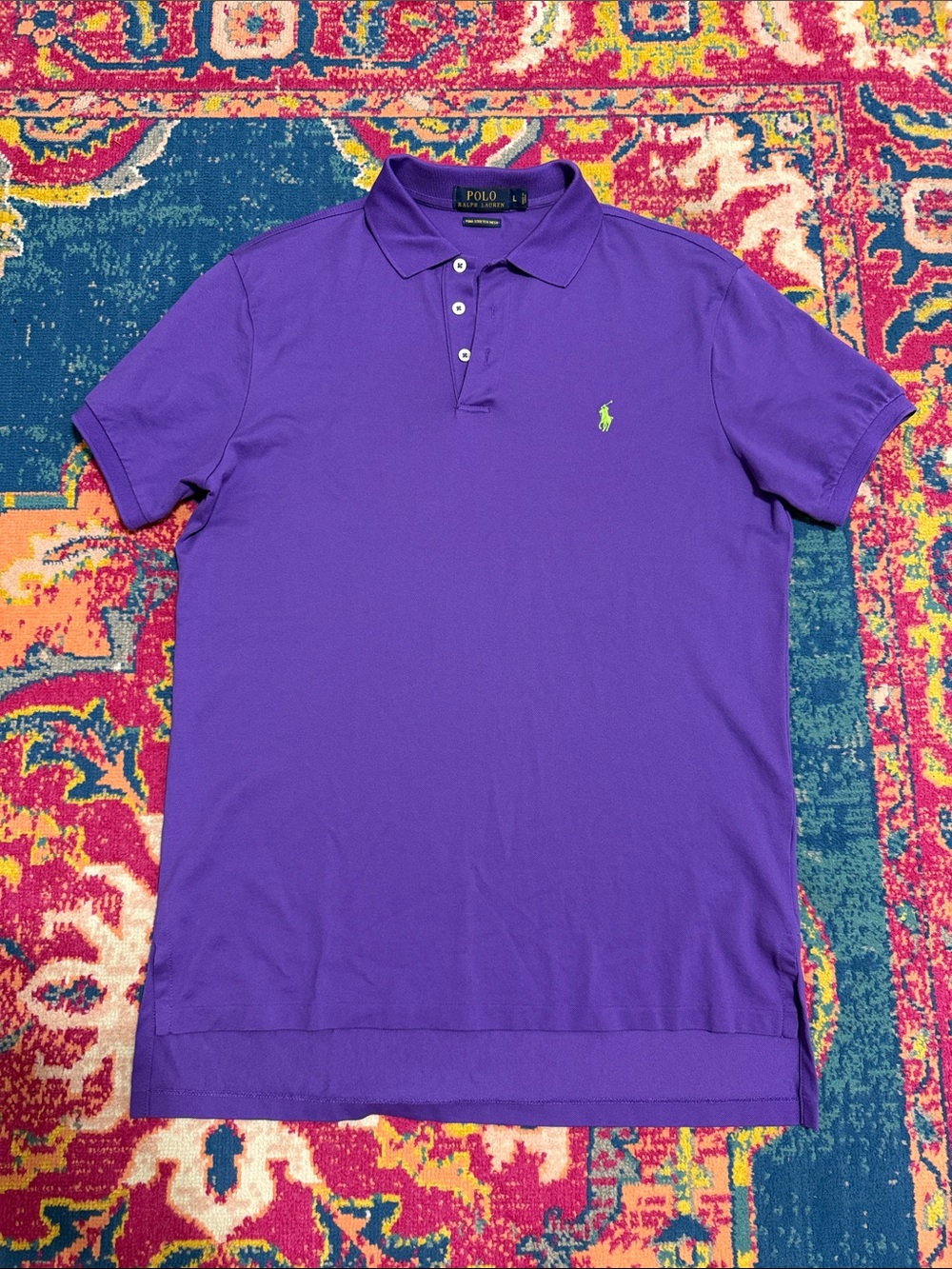 Polo by Ralph Lauren Purple Polo men’s size large Prima Stretch Mesh